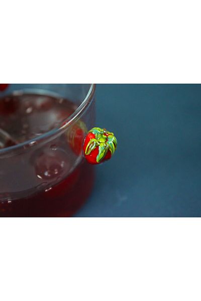 ADAMODART Strawberry Glass Figured Jam Bowl
