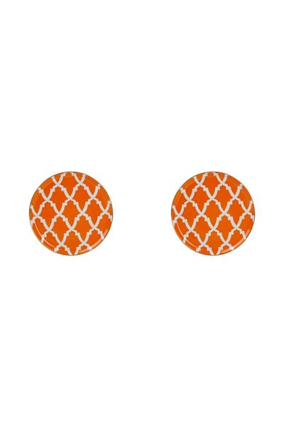 Porland Morocco Pattern Orange Flat Plate 20cm Set of 2