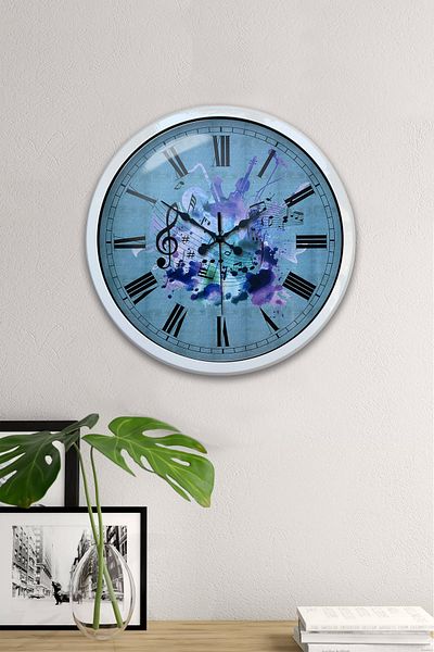 Kasva Concept Gift 40 cm White Metal Music Wall Clock