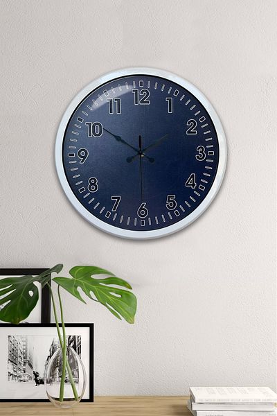 Kasva Concept Gift 40 cm White Metal Blue Wall Clock