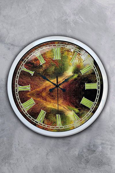 Kasva Concept Gift 40 cm White Metal Landscape Wall Clock