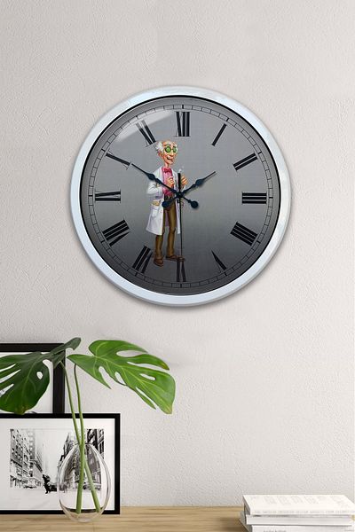 Kasva Concept Gift 40 cm White Metal Laboratory Wall Clock