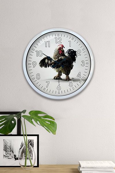 Kasva Concept Cadou 40 Cm Ceas de Perete Metal Roșu Alb