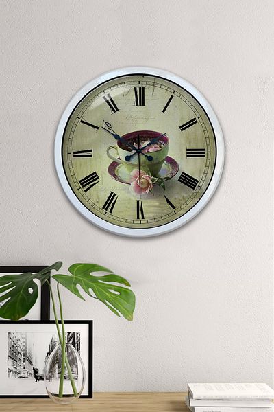 Kasva Concept Gift 40 cm White Metal Cafe Wall Clock