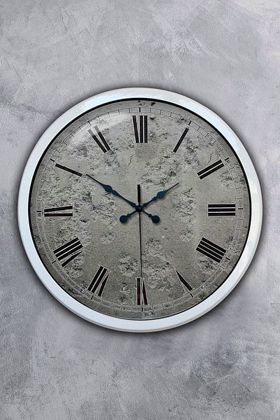 Kasva Concept Δώρο 40 εκ. Λευκό Μεταλλικό Αντίκα Ρολόι Τοίχου