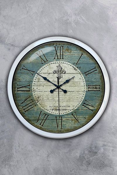 Kasva Concept Gift 40 cm White Metal Antique Wall Clock