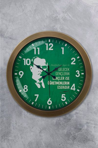 Kasva Concept 36 cm Tumbled Metal Teachers' Day Wall Clock