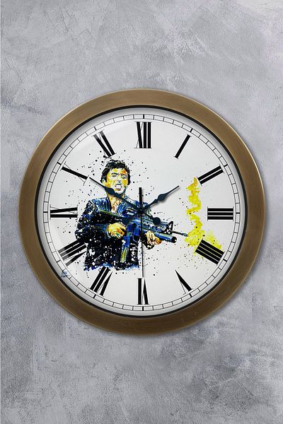 Kasva Concept 36 cm Antique Metal Rambo Wall Clock