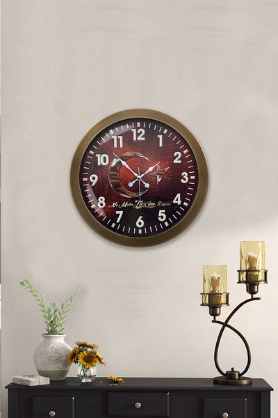 Kasva Concept Cadou 36 Cm Ceas de Perete Turcia din Metal Antic