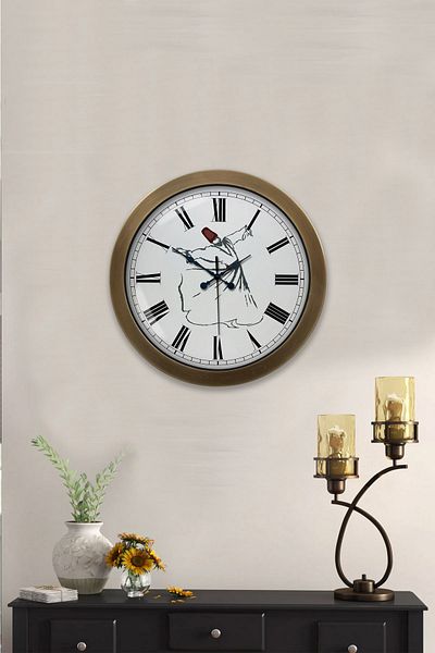 Kasva Concept Gift 36 cm Antique Metal Mevlana Wall Clock