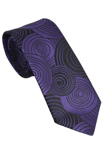 Brianze Men's Purple Geometric Pattern Handkerchief Tie