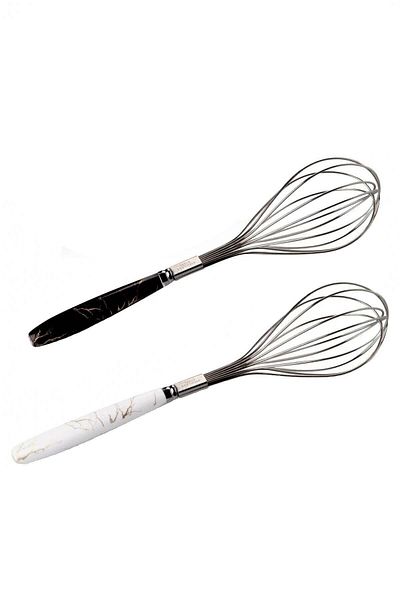 Trend Kitchen 2 Pieces Stainless Marble Patterned 2-Piece Egg Dough Cake Material Beater