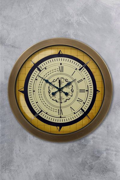 Platin Saat هدية ساعة حائط بوصلة معدنية عتيقة مقاس 36 سم