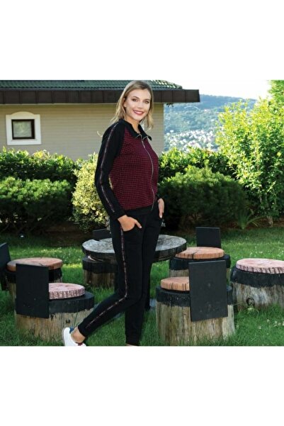 DOWRY Σετ αθλητικής φόρμας μπορντό με φερμουάρ