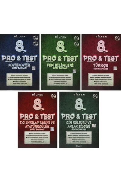 Bilfen Yayıncılık 8. Sınıf Pro & Test Yeni Nesil Soru Bankası Seti 5 Kitap