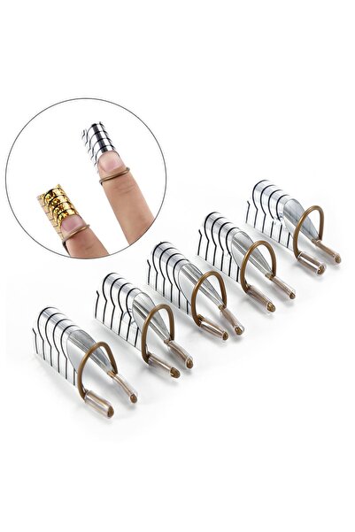 YAYOGE Protez Tırnak Oluşturucu C Kavisli Metal Formlar 5 Adet Set Yeniden Ku...