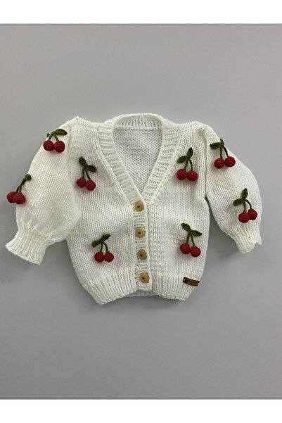 rozze aksesuar Kirazlı Örgü Bebek Hırka