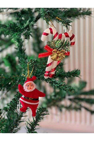 Masalsı Concept Ornament de lux pentru brad de Crăciun Baston dublu și Moș Crăciun