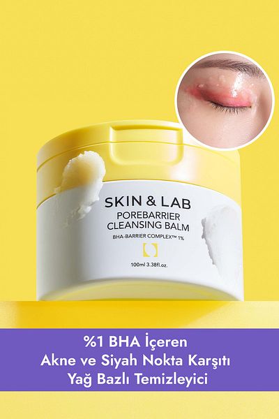 Skin&Lab Porebarrier Cleansing Balm 100ml - 1% Bha - Acne Anti-Blackhead Oil Based Cleanser