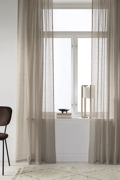 RİTMOHOME Natural Linen Look Mink Tulle Curtain