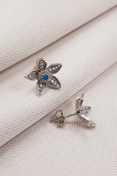 Güzel Gümüşçülük 925 Ayar Gümüş El Işi Mardin Midyat Oksitli Telkari Doğal Ta...