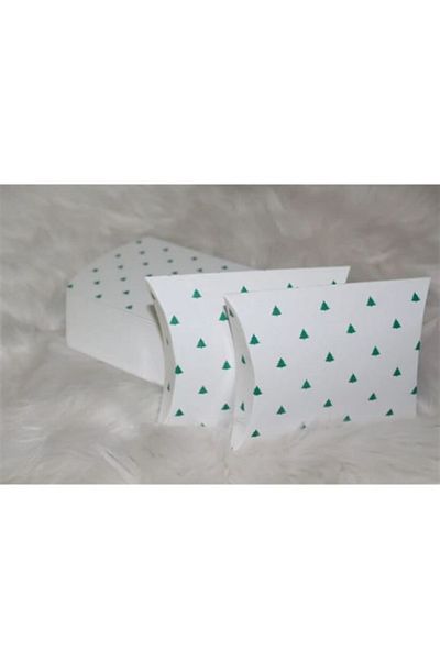 anka design Gift Japanese Pillow Cardboard Green Pine Tree Box 7,2x7,4x1,8cm 15pcs