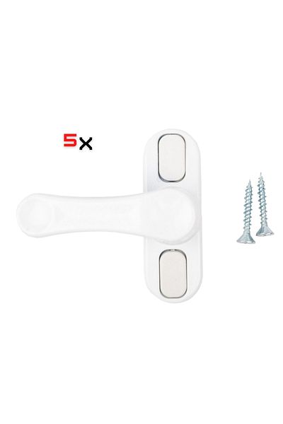 Pandogo Window Lock 5 Pieces Door and Window Safety Apparatus Security Product Pull Lock White