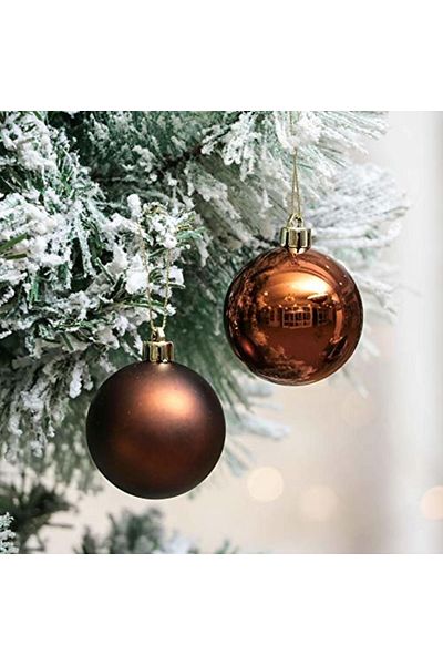 Kuzey Professional VIP Quality 5 cm 12 Pieces Matte Shiny Copper Ball Christmas Tree Ornaments Showcase Ornaments Copper