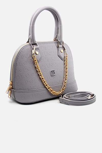Just Polo Gri Orta Boy Zincir Askılı Yeni Sezon Kadın El & Omuz Çantası 27x20...
