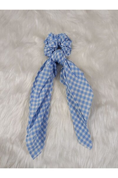 Elvinege Aksesuar Pötikareli Desen Kumaş Fularlı Simit Toka Seti - Fular Toka