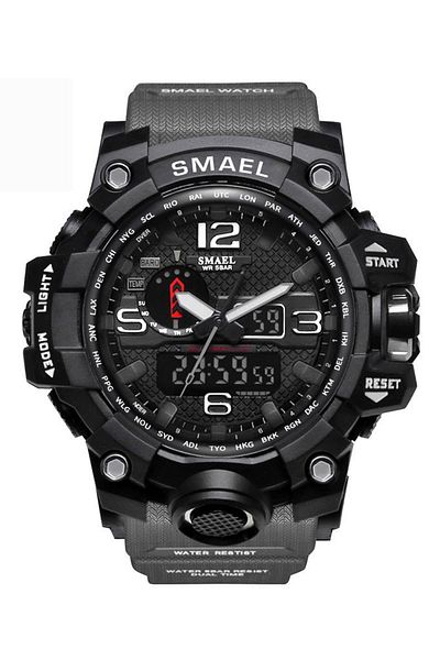 SMAEL Men's Wristwatch Analog Digital Sports Black Fashion Trend Watch Gray Color 1545