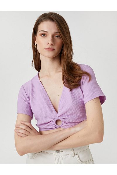 Koton Crop halenka s detailem prstenu