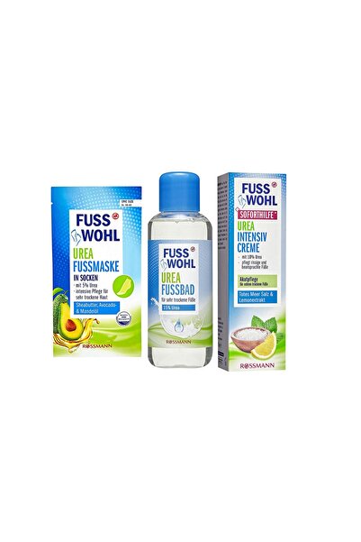 Fusswohl Ayak Maskesi Çorap 1 Adet + Üreli Ayak Banyosu 200 Ml + Nemlendirici Ayak Bakım Kremi 75 Ml