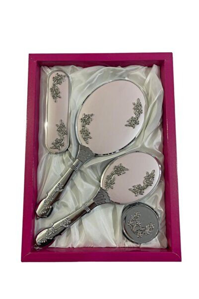 Yorkshire Polo Club مجموعة مشط مرآة مكونة من 4 قطع هدية مهر للموسم الجديد