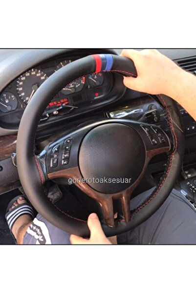 gürler oto kılıf ve aksesuar Bmw E90 M Uyumlu Logolu Oto Deri Dikmeli Direksi...