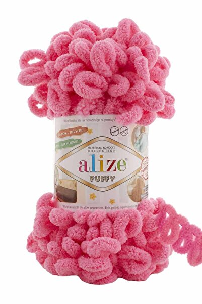 Alizee Ață de tricotat manual Alize Puffy, roz viu 377
