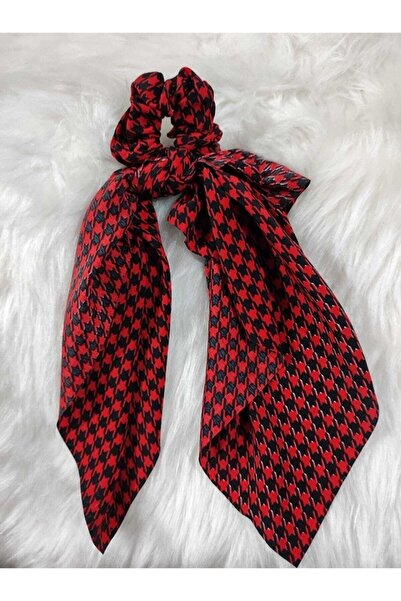 Elvinege Aksesuar Houndstooth Patterned Chiffon Scarf Bagel Buckle - Scarf Bu...