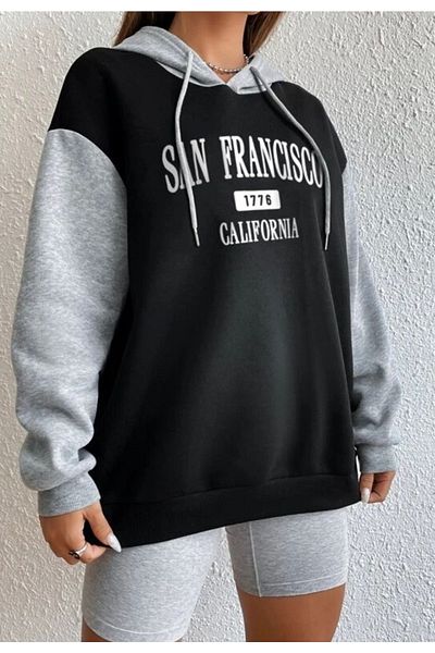 trendgar Sanfransisco Printed Hooded Sweatshirt - SNCO