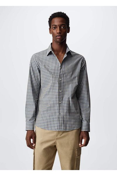MANGO Man Βαμβακερό πουκάμισο Gingham