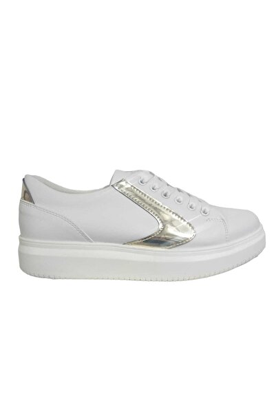 ESER White Gold Women's Sports Sneakers - Summer Lace-up Casual Shoes