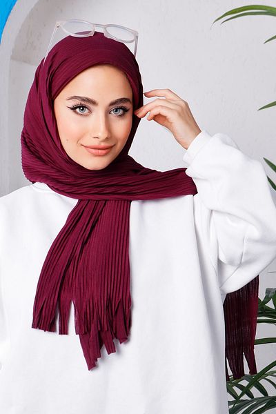 İmajButik Plum Moda Blue πλισέ πρακτικό έτοιμο σάλι