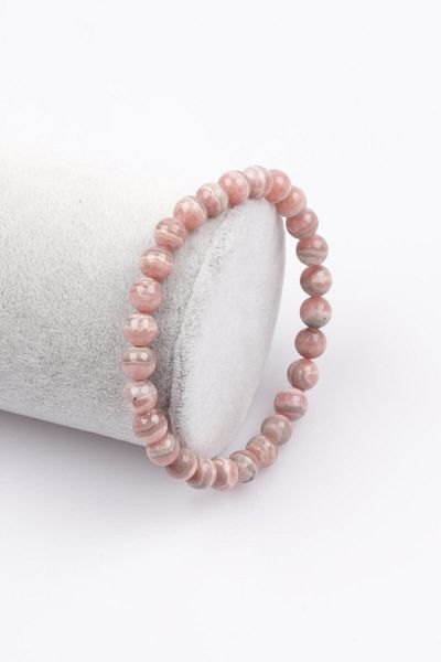 Safnaturel Certified Rhodochrosite Natural Stone Bracelet 8 Mm