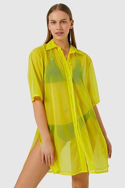 AYYILDIZ 3812 Yellow Beach Dress