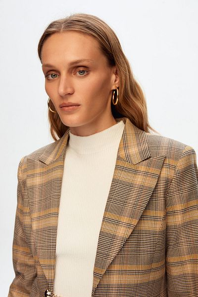 adL Karierte Jacke mit Taschen - Accessoire-Detail