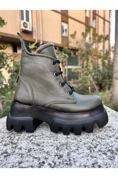 MOTTİ KİDS CLUB Hakiki Deri Hakiki Kürklü Yüksek Hafif Taban Ortopedik Kız Ço...