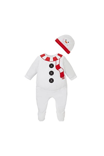 MOTHERCARE Yılbaşı Bebek Kostümü Pamuk Dolgulu Kadife Kardan Adam Tulum Ve Şa...