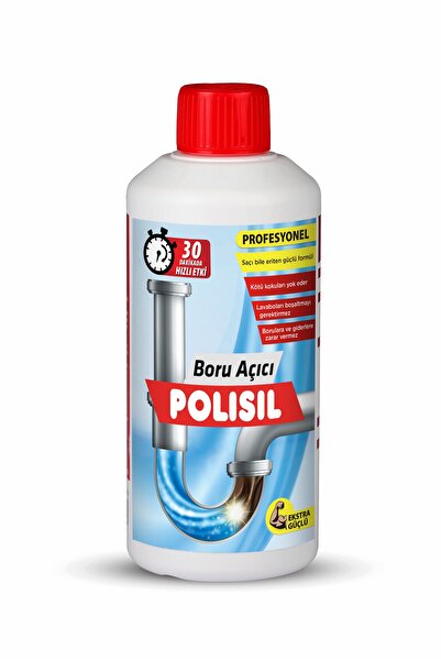 Polisil Boru Açıcı 500 ml ( Profesyonel Jel - Tıkanmış Lavaboları Açar )