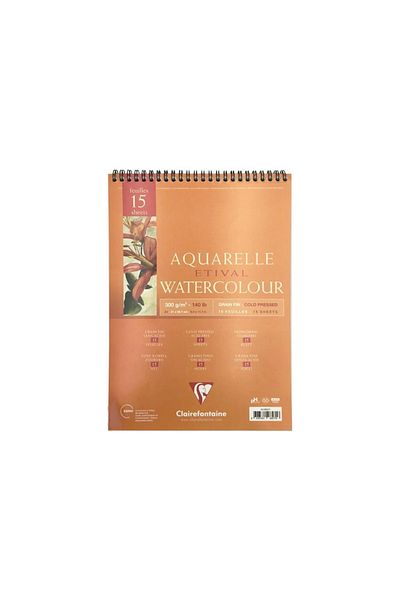 Clairefontaine A4 Top Spiral Watercolor Block 300 Gr15 Yp