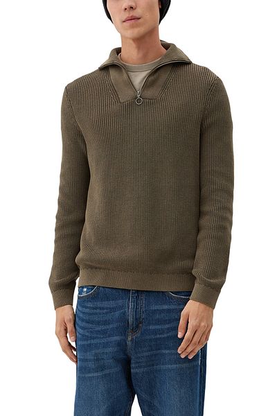 QS by s.Oliver Pullover - Khaki - Regular Fit