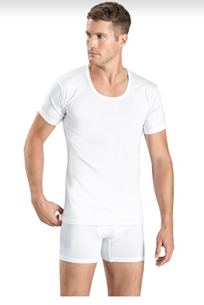 Jiber 103 Ανδρικό εσώρουχο Crew Neck Λευκό 6 τεμαχίων